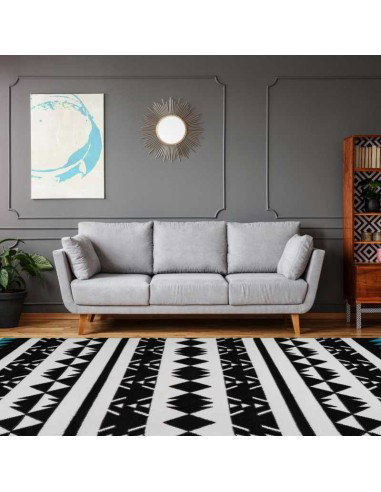 tappeto Arte Espina BROADWAY 400 BIANCO NERO TURCHESE
