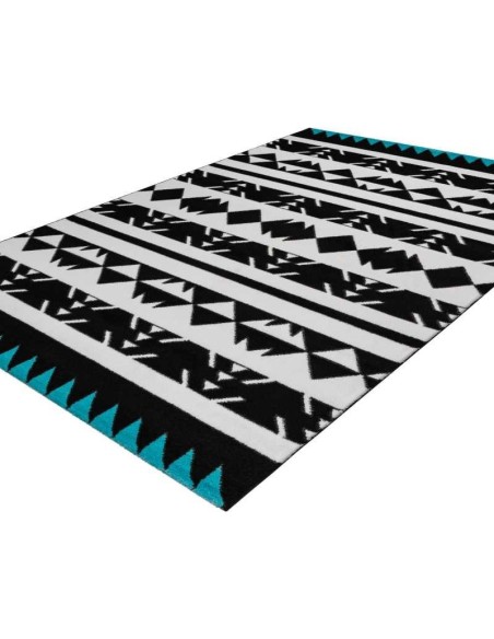 tappeto Arte Espina BROADWAY 400 BIANCO NERO TURCHESE