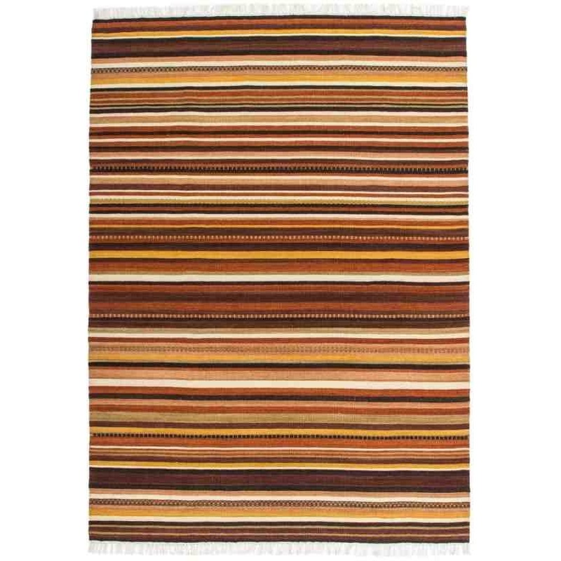 tappeto geometrico Kilim 791 marrone lana