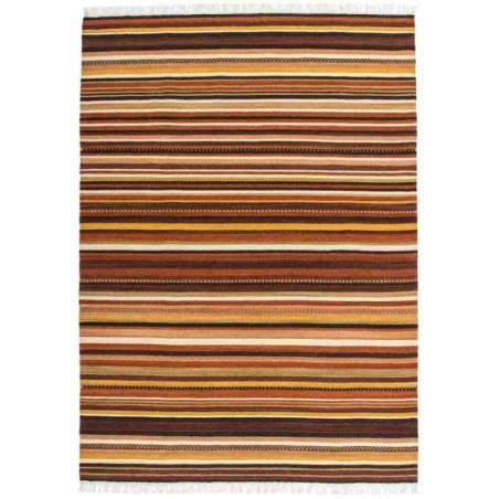 tappeto geometrico Kilim 791 marrone lana