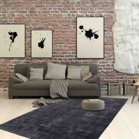 tappeto tinta unita Lana 590 antracite lana