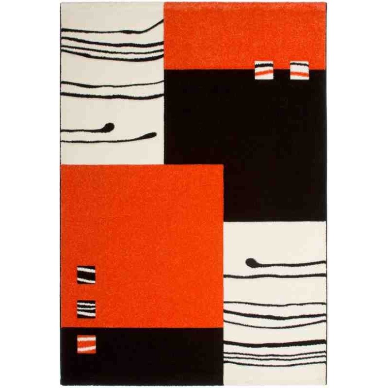 tappeto geometrico Lifestyle 113 nero/arancione