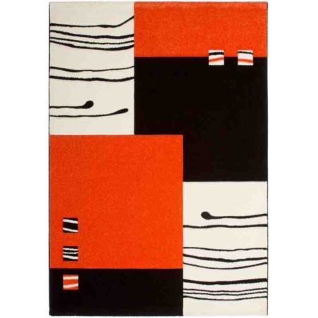 tappeto geometrico Lifestyle 113 nero/arancione