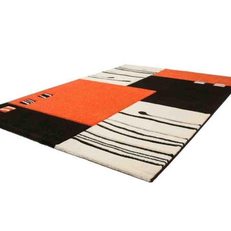 tappeto geometrico Lifestyle 113 nero/arancione