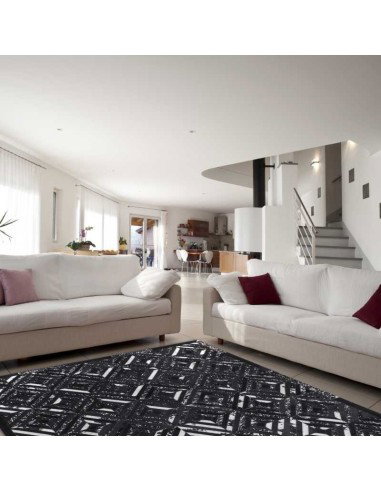 tappeto Carpi 410 argento nero