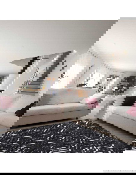 tappeto Carpi 410 argento nero