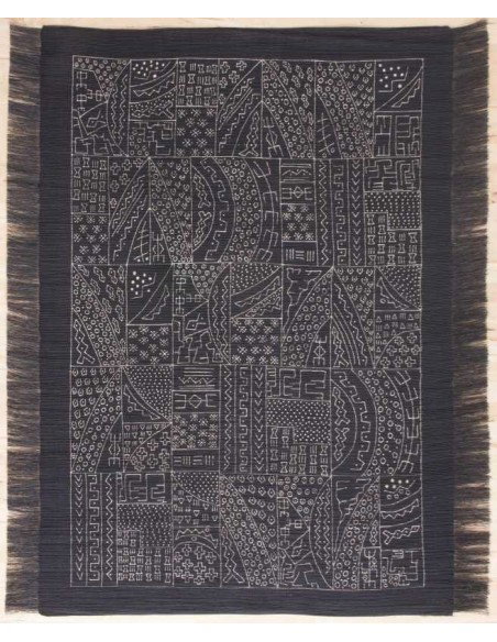 tappeto Bogolan BO 003 600 nero
