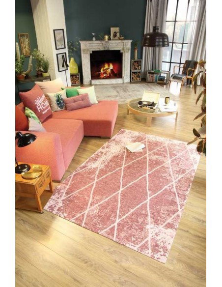 tappeto Fine lines 256 rosa chiaro