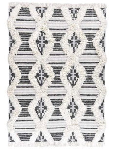 tappeto Vintage Cozy Kelim 615 nero bianco