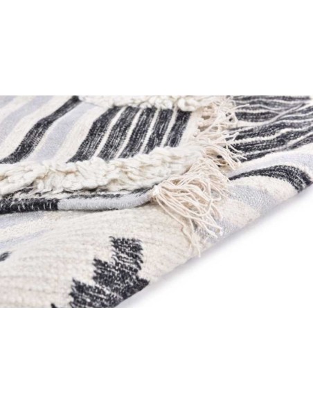 tappeto Vintage Cozy Kelim 615 nero bianco