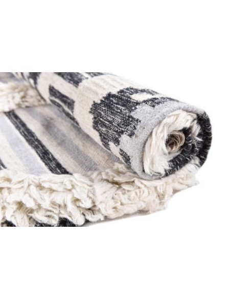 tappeto Vintage Cozy Kelim 615 nero bianco