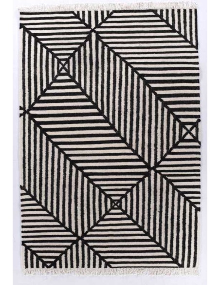 tappeto Vintage CrissCross 615 nero bianco