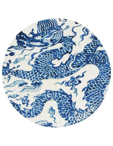 tappeto moderno GAN Chain Stitch Blue China White