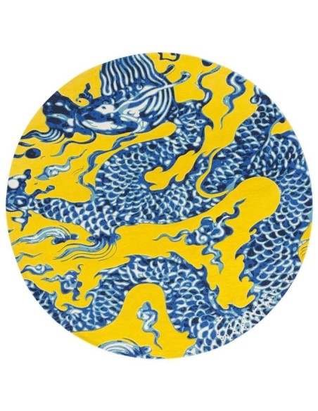 tappeto moderno GAN Chain Stitch Blue China Yellow