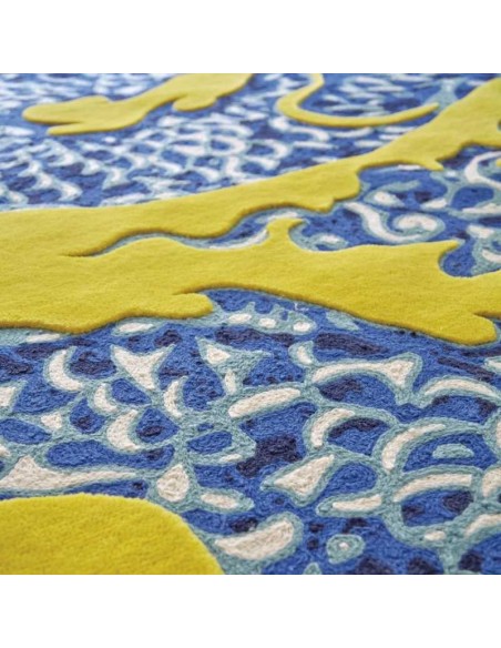 tappeto moderno GAN Chain Stitch Blue China Yellow