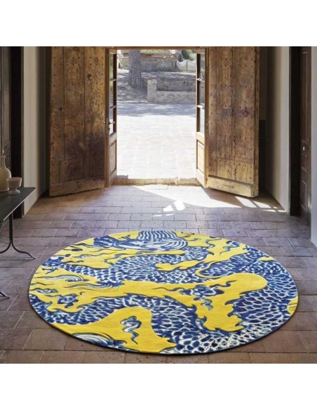 tappeto moderno GAN Chain Stitch Blue China Yellow