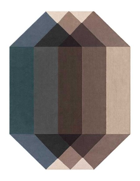 tappeto moderno GAN Diamond Kilim Blue-Brown 