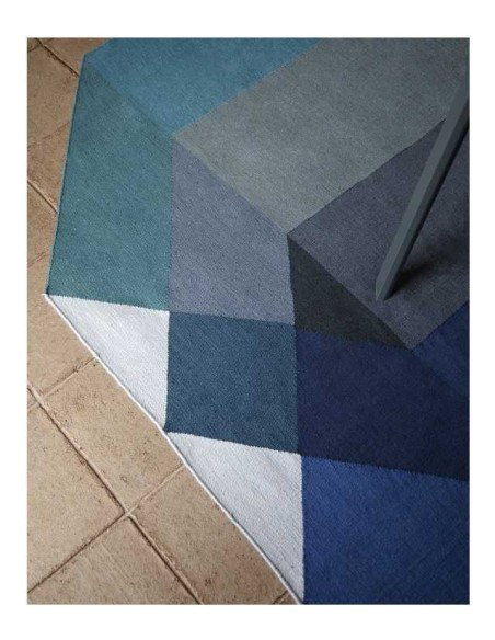 tappeto moderno GAN Diamond Kilim Blue-Green