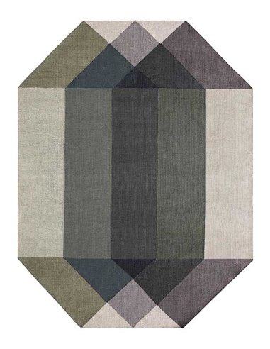 tappeto moderno GAN Diamond Kilim Green-Grey