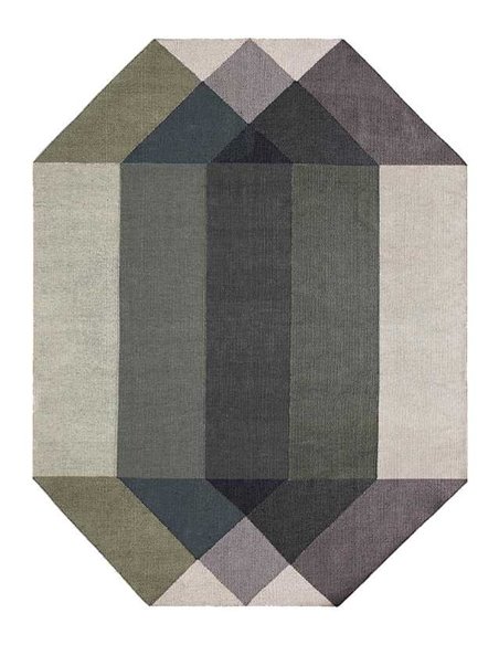 tappeto moderno GAN Diamond Kilim Green-Grey