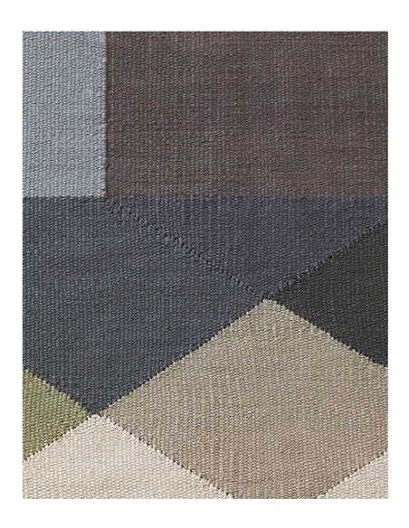 tappeto moderno GAN Diamond Kilim Green-Grey