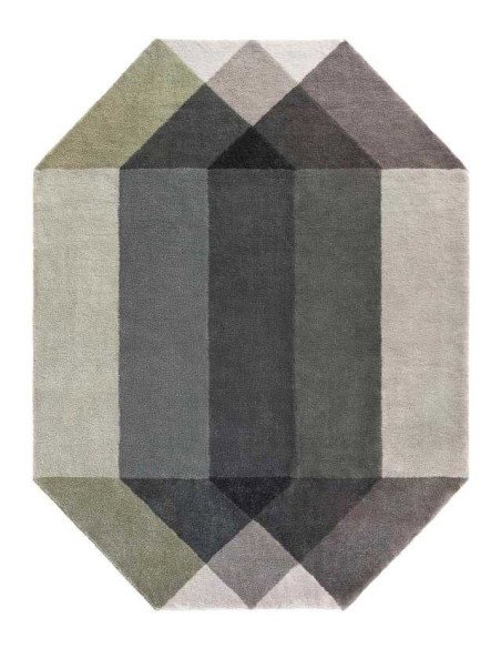 tappeto moderno GAN Diamond Green-Grey