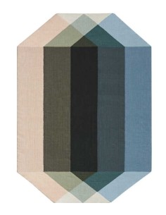 tappeto moderno GAN Diamond Kilim Nude-Petrol