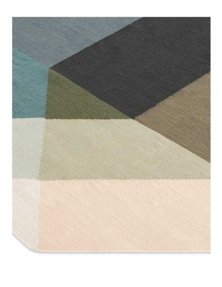 tappeto moderno GAN Diamond Kilim Nude-Petrol