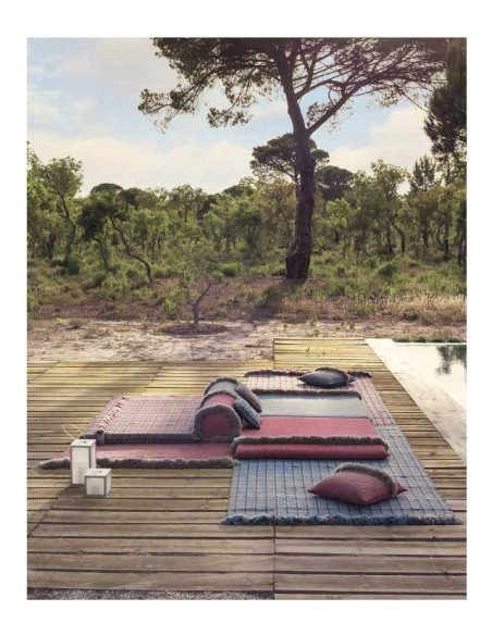 tappeto moderno GAN Garden Layers Checks Blue