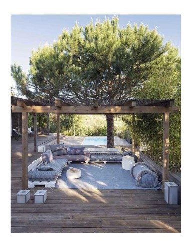 tappeto moderno GAN Garden Layers Diagonal Almond-Blue