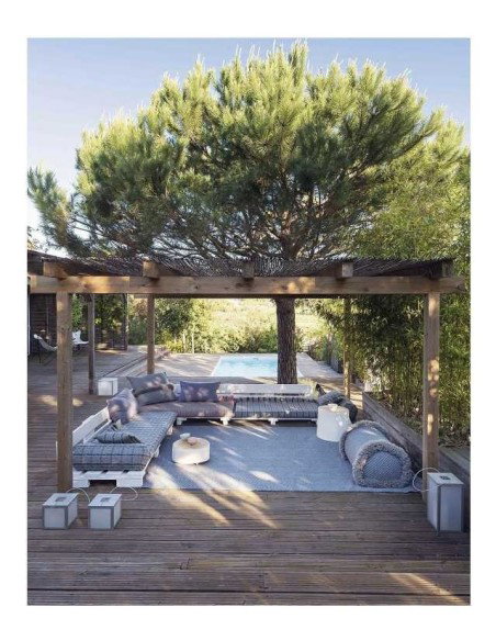 tappeto moderno GAN Garden Layers Diagonal Almond-Blue