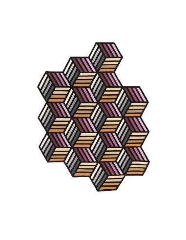 tappeto moderno GAN Parquet Hexagon Orange 