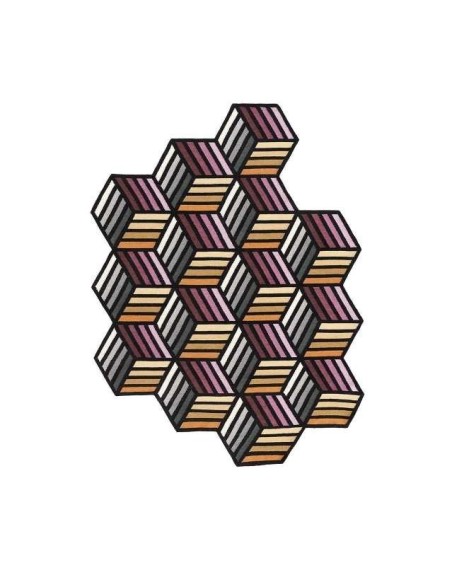 tappeto moderno GAN Parquet Hexagon Orange 