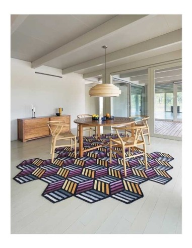 tappeto moderno GAN Parquet Hexagon Orange 