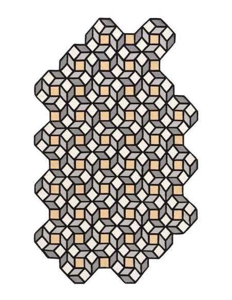 tappeto moderno GAN Parquet Rhomb Yellow 