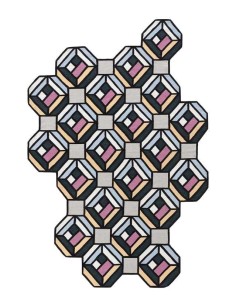tappeto moderno GAN Parquet Tetragon Blue 