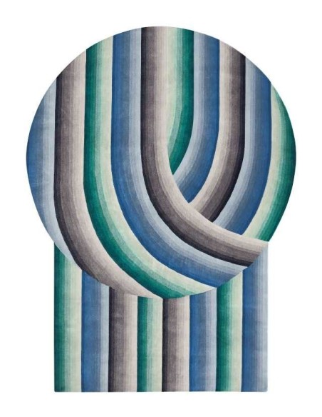 tappeto moderno GAN Round Mirage Blue