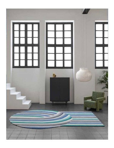 tappeto moderno GAN Round Mirage Blue