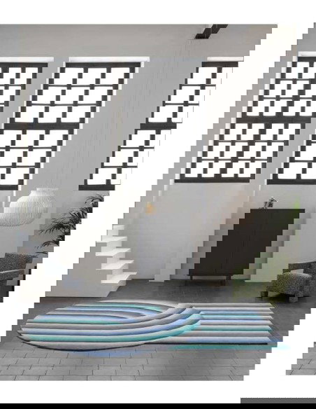 tappeto moderno GAN Round Mirage Blue