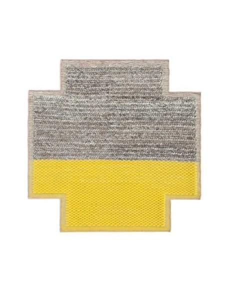tappeto moderno GAN Square Plait Yellow