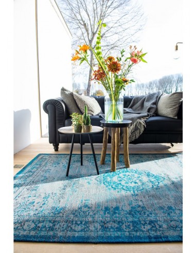 tappeto moderno Louis De Poortere Fading World Grey Turquoise 8255