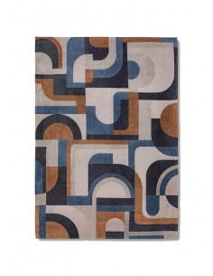 tappeto moderno Louis De Poortere Module Camel Blue 9196