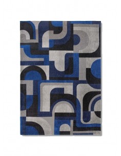 tappeto moderno Louis De Poortere Module Weimar Blue 9207