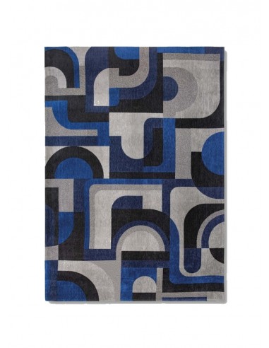 tappeto moderno Louis De Poortere Module Weimar Blue 9207