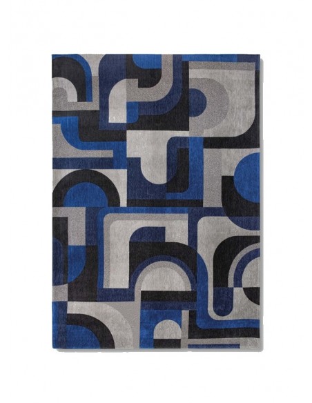 tappeto moderno Louis De Poortere Module Weimar Blue 9207