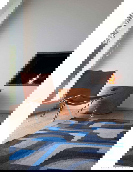 tappeto moderno Louis De Poortere Module Weimar Blue 9207