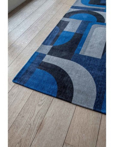 tappeto moderno Louis De Poortere Module Weimar Blue 9207