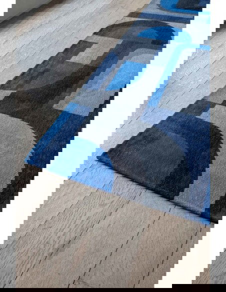 tappeto moderno Louis De Poortere Module Weimar Blue 9207