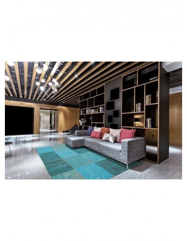 tappeto moderno Louis De Poortere Vintage Patchwork Azur 8015