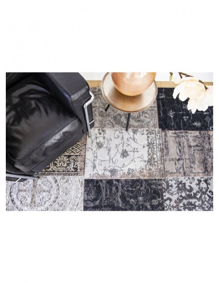 tappeto moderno Louis De Poortere Vintage Patchwork Black & White 8101